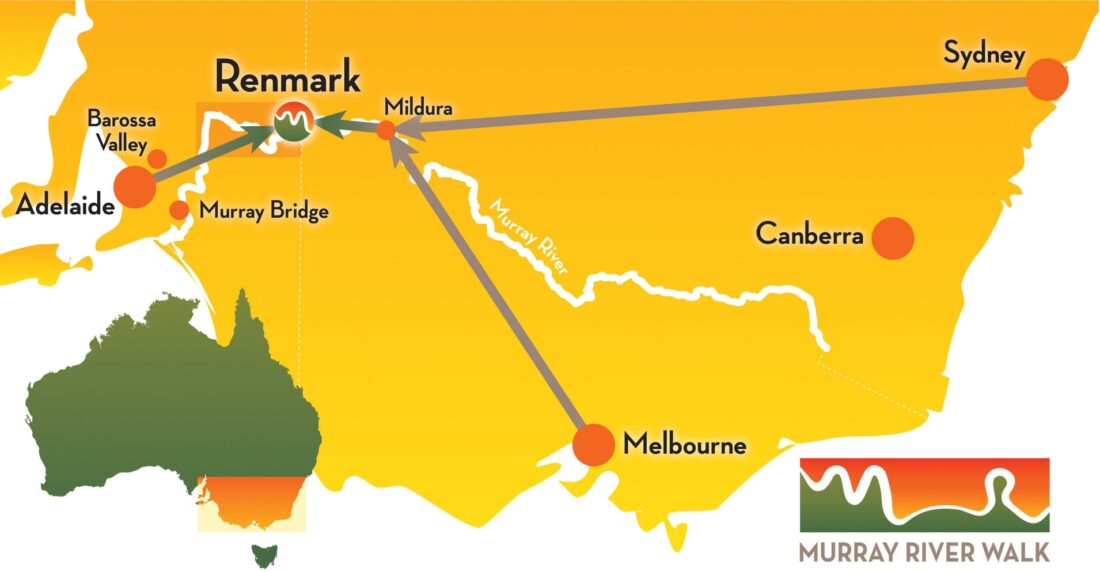 Murray River Trails Getting Here Map Murray River Trails Getting Here Map